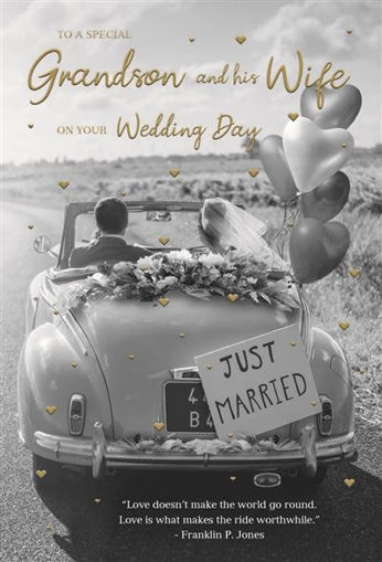 Picture of TO A SPECIAL GRANDSON & HIS WIFE WEDDING CARD